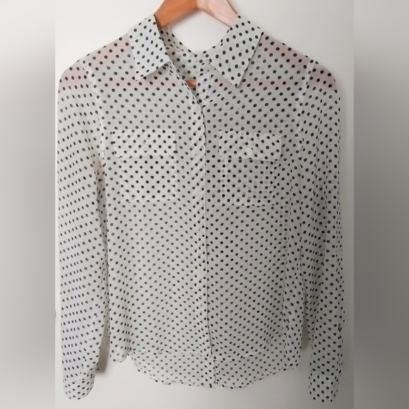 Polka Dot Button Down Blouse - Picture 1 of 11